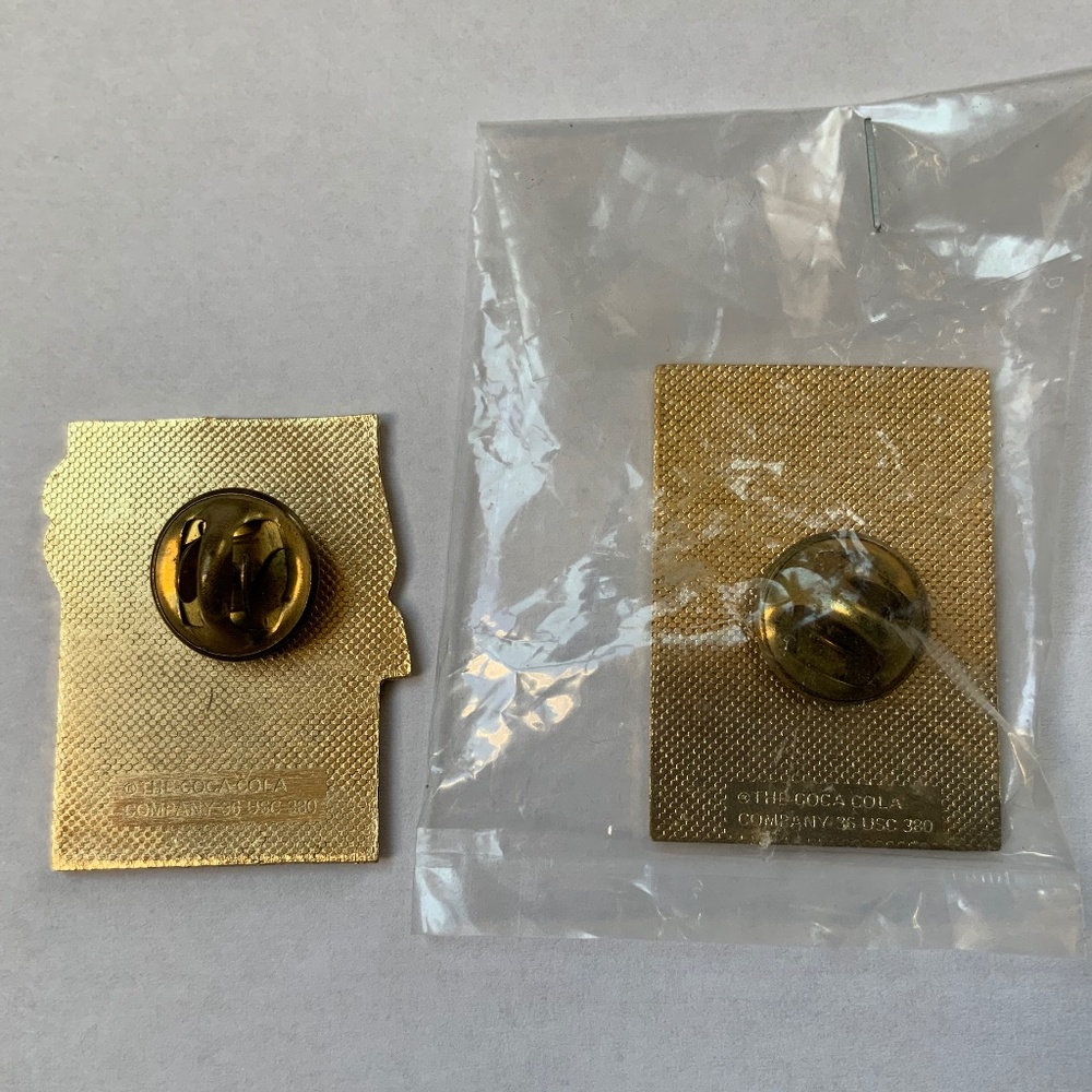 Set of 2 Vintage US Olympic Collector pins; Soccer & Cycling, Coca-Cola - Picture 2 of 5